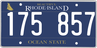 RI license plate 175857