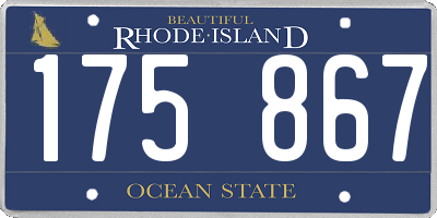RI license plate 175867
