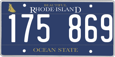 RI license plate 175869