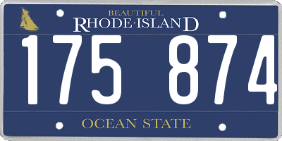 RI license plate 175874