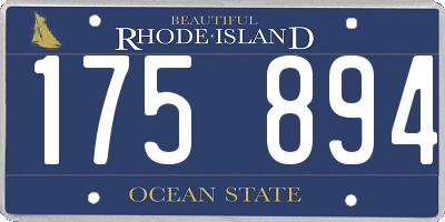 RI license plate 175894