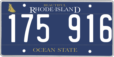 RI license plate 175916