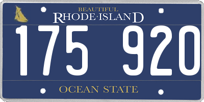RI license plate 175920