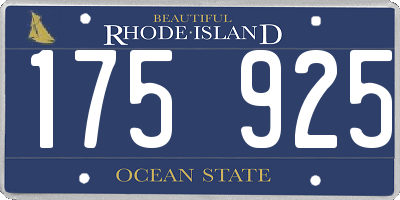 RI license plate 175925