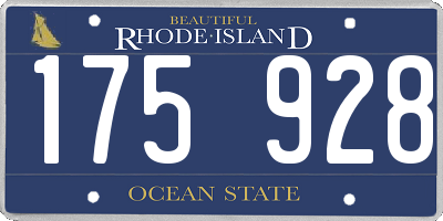 RI license plate 175928
