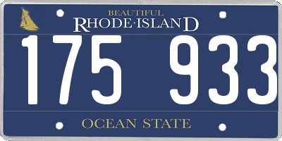 RI license plate 175933