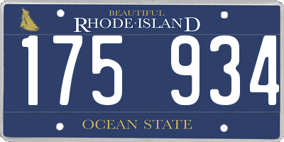 RI license plate 175934