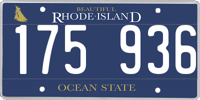 RI license plate 175936