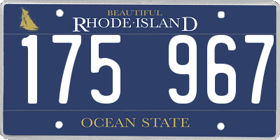 RI license plate 175967