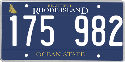 RI license plate 175982