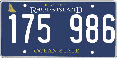 RI license plate 175986