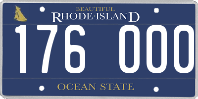 RI license plate 176000