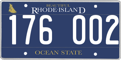 RI license plate 176002