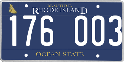 RI license plate 176003
