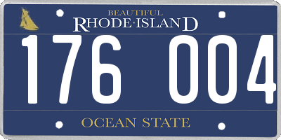 RI license plate 176004