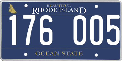 RI license plate 176005
