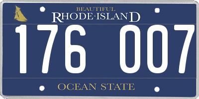 RI license plate 176007
