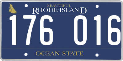 RI license plate 176016