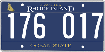 RI license plate 176017