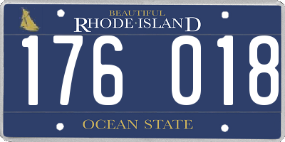 RI license plate 176018