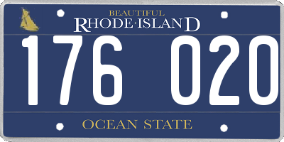RI license plate 176020