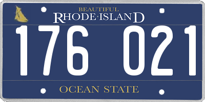 RI license plate 176021