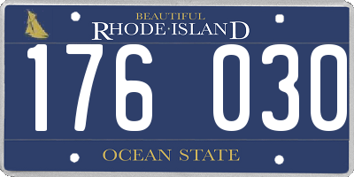 RI license plate 176030