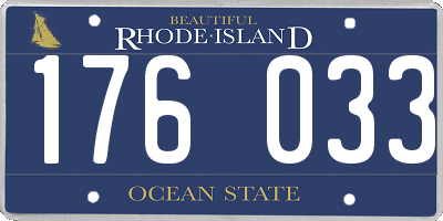 RI license plate 176033