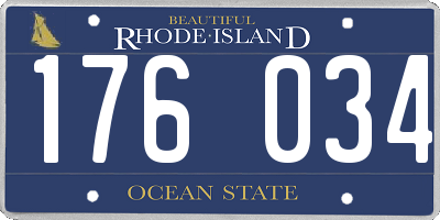 RI license plate 176034