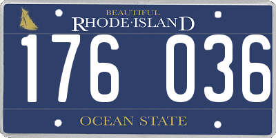 RI license plate 176036