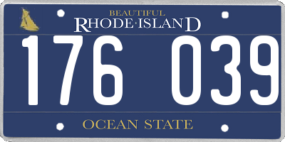 RI license plate 176039