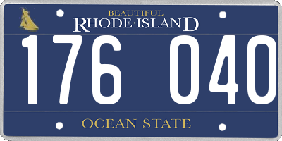 RI license plate 176040
