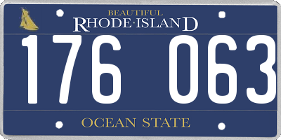RI license plate 176063