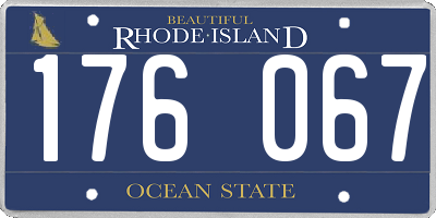 RI license plate 176067