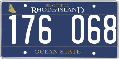 RI license plate 176068
