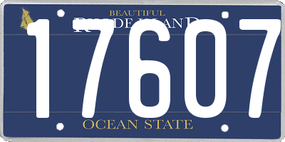 RI license plate 17607