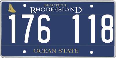 RI license plate 176118