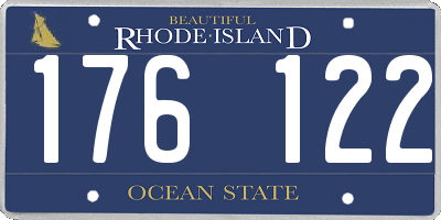 RI license plate 176122