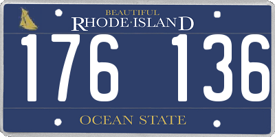 RI license plate 176136