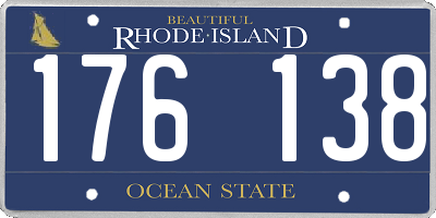 RI license plate 176138