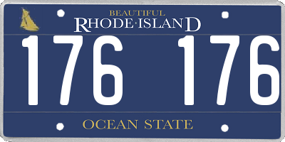 RI license plate 176176