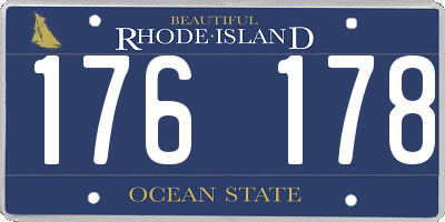 RI license plate 176178