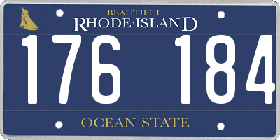 RI license plate 176184