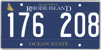 RI license plate 176208