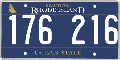 RI license plate 176216