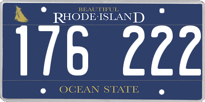 RI license plate 176222