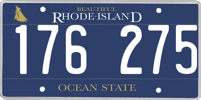 RI license plate 176275