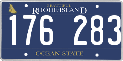 RI license plate 176283