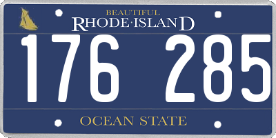 RI license plate 176285