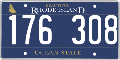 RI license plate 176308